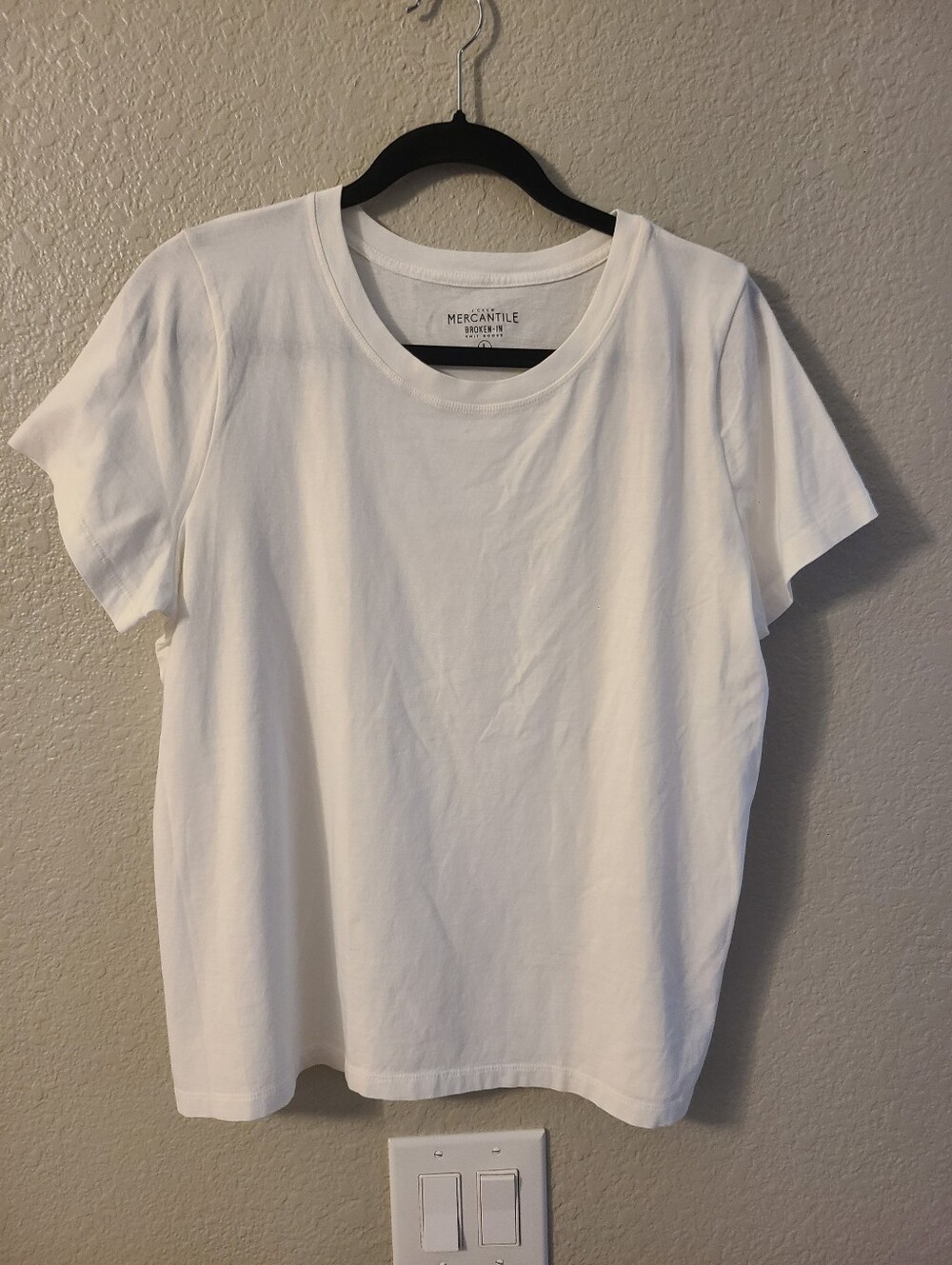 JCrew Mercantile Broken-in Knit Goods White Crewneck Tee Shirt Womens Large